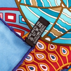 Pre Owned Hermes Blue Reves D'Escargots Printed Silk Square Scarf