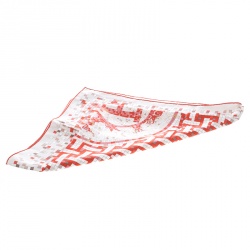 Pre Owned Hermes Orange Mosaique Au 24 Printed Silk Square Scarf