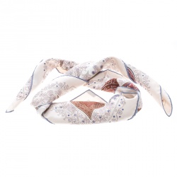 Pre Owned Hermes Blush Pink L'Arbre de Vie Printed Silk Square Scarf