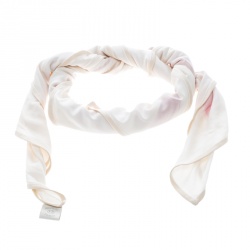 Pre Owned Hermes Off White and Pink Brides De Gala Printed Silk Jersey Square Scarf
