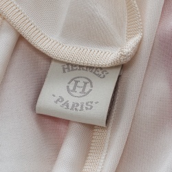 Pre Owned Hermes Off White and Pink Brides De Gala Printed Silk Jersey Square Scarf