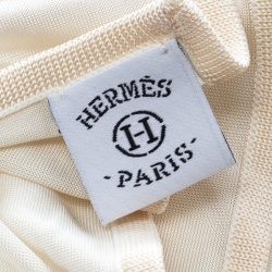 Hermes Cream Mors et Filets Printed Silk Jersey Scarf