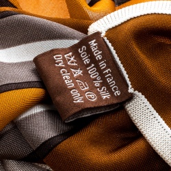 Hermes Brown and Orange Quadrige Printed Silk Jersey Scarf