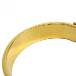 Pre Owned Hermes Clic Clac H Purple Enameled Gold-Plated Bracelet PM