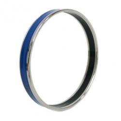 Pre Owned Hermes Printed Blue Enamel Palladium-Plated Bracelet 19CM