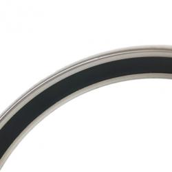 Pre Owned Hermes Printed Blue Enamel Palladium-Plated Bracelet 19CM