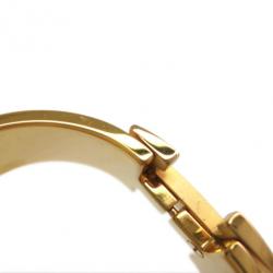 Pre Owned Hermes Clic Clac H Wide White Enamel Gold-Plated Bracelet PM
