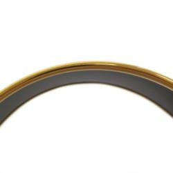 Pre Owned Hermes Wide Printed Enamel Gold-Plated Bracelet 20CM
