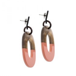 Pre Owned Hermes Isthme Lacquered Buffalo Horn Drop Earrings