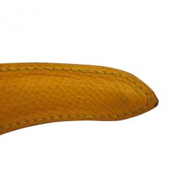 Pre Owned Hermes Yellow Couchevel Leather Bangle S