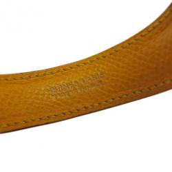 Pre Owned Hermes Yellow Couchevel Leather Bangle S