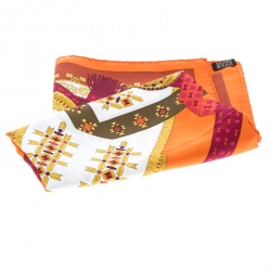 Pre Owned Hermes Multicolor Brins D'or Printed Silk Square Scarf