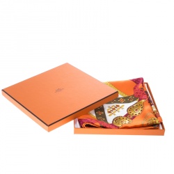 Pre Owned Hermes Multicolor Brins D'or Printed Silk Square Scarf