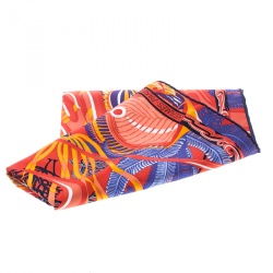 Pre Owned Hermes De La Mer Au Ciel Multicolor Printed Silk Square Scarf