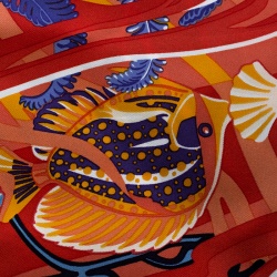 Pre Owned Hermes De La Mer Au Ciel Multicolor Printed Silk Square Scarf