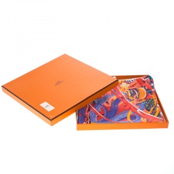 Pre Owned Hermes De La Mer Au Ciel Multicolor Printed Silk Square Scarf