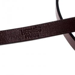 Pre Owned Hermes Hapi 3 Burgundy Leather Gold Plated Wrap Bracelet M