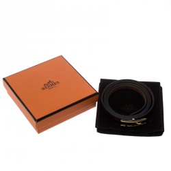 Pre Owned Hermes Hapi 3 Burgundy Leather Gold Plated Wrap Bracelet M