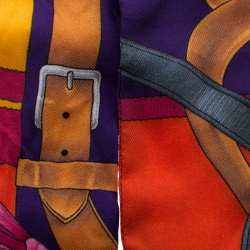Pre Owned Hermes Multicolor Grand Manege Fleuri Printed Silk Twilly Scarf