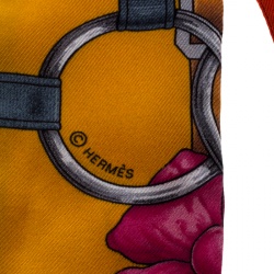 Pre Owned Hermes Multicolor Grand Manege Fleuri Printed Silk Twilly Scarf