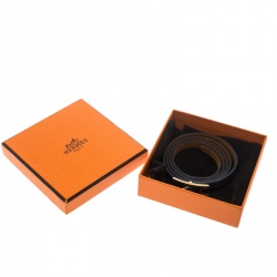 Hermes Hapi 3 Blue Leather Gold Plated Wrap Bracelet M