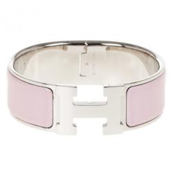 Hermes Wide Clic Clac H Bracelet (Khaki/Palladium Plated) - GM