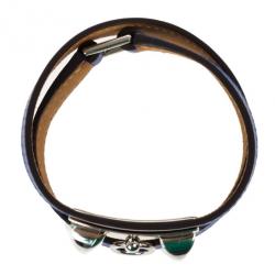 Pre Owned Hermes Swift Rivale Double Tour Electric Blue Bracelet M