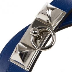 Pre Owned Hermes Swift Rivale Double Tour Electric Blue Bracelet M