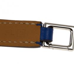 Pre Owned Hermes Swift Rivale Double Tour Electric Blue Bracelet M