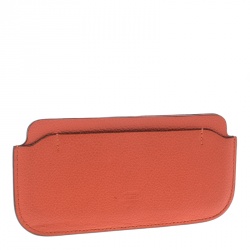 Pre Owned Hermes Sanguine Orange Leather Phone Case