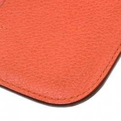 Pre Owned Hermes Sanguine Orange Leather Phone Case