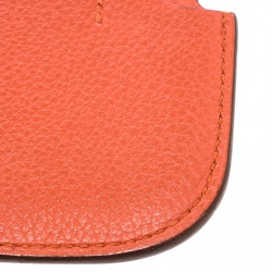 Pre Owned Hermes Sanguine Orange Leather Phone Case