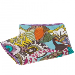 Pre Owned Hermes Blue Fleurs D'Indiennes Printed Silk Square Scarf