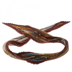 Pre Owned Hermes Multicolor Persona Printed Plisse Silk Diamond Scarf