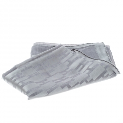 Hermes Grey Faconnee Grand H Pattern Silk and Wool Scarf