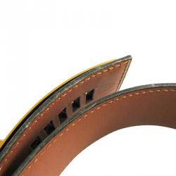 Pre Owned Hermes Black Leather Collier de Chien Medor Belt 65