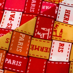 Pre Owned Hermes Bolduc Multicolor Checked Silk Twilly