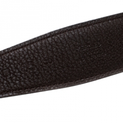 Pre Owned Hermes Dark Brown/Black Leather Gold Brushed Finished H Buckle Belt 85cm