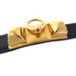 Pre Owned Hermes Rivale Double Tour Leather Bracelet