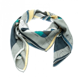 Hermes Multicolor Echec Au Roi Printed Silk Square Scarf