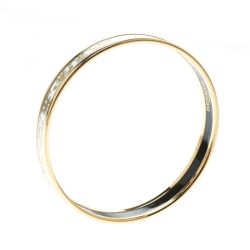 Pre Owned Hermes Balcons Du Guadalquivir Printed Enamel Gold Plated Bangle Bracelet