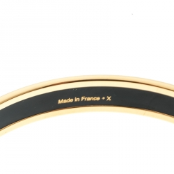 Pre Owned Hermes Balcons Du Guadalquivir Printed Enamel Gold Plated Bangle Bracelet
