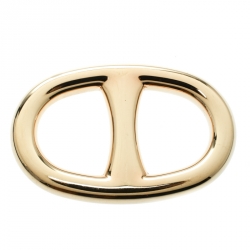 Pre Owned Hermes Chaine D'Ancre Gold Tone Scarf Ring