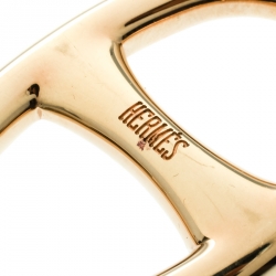 Pre Owned Hermes Chaine D'Ancre Gold Tone Scarf Ring