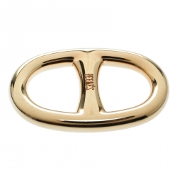 Pre Owned Hermes Chaine D'Ancre Gold Tone Scarf Ring