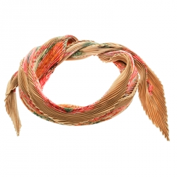 Pre Owned Hermes Multicolor Amazonia Printed Plisse Silk Diamond Scarf