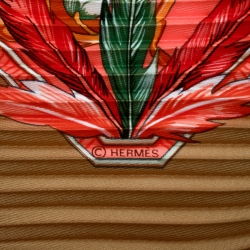 Pre Owned Hermes Multicolor Amazonia Printed Plisse Silk Diamond Scarf
