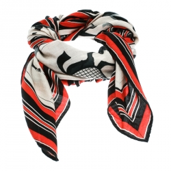 Pre Owned Hermes Multicolor Couvertures et Tenues de Jour Printed Cashmere and Silk Scarf