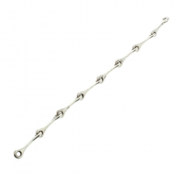 Pre Owned Hermes Elongated Link Silver Bracelet