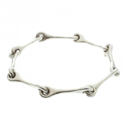 Pre Owned Hermes Elongated Link Silver Bracelet